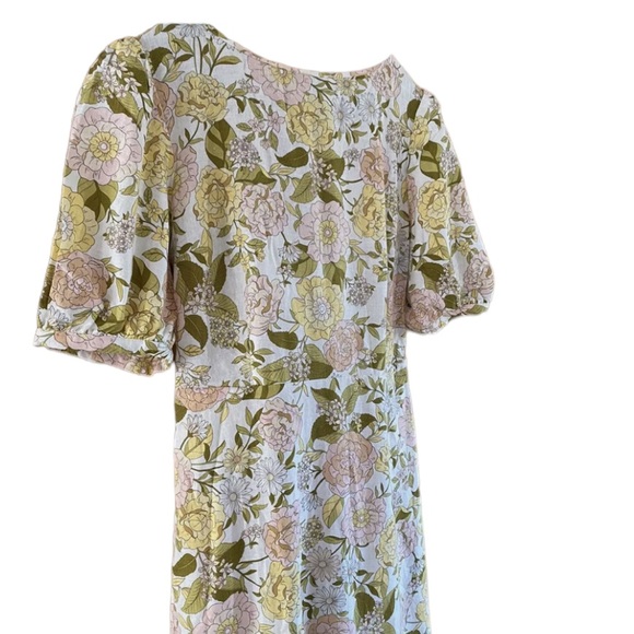 Who What Wear Linen Blend Midi Tie Back Dress - Picture 3 of 7